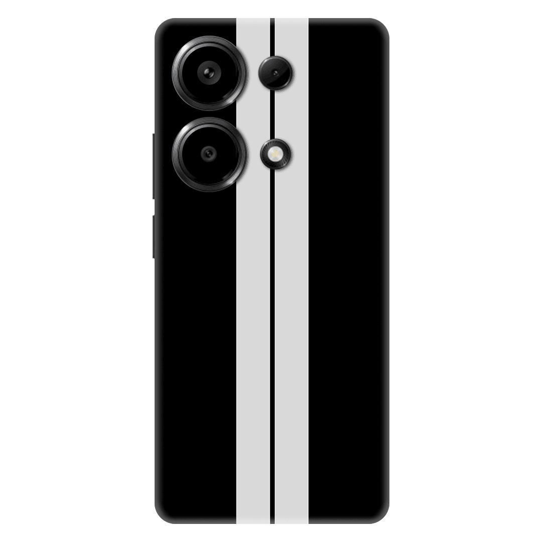 Xiaomi Redmi Note 13 Pro 4G Kaplama Siyah Beyaz Şerit