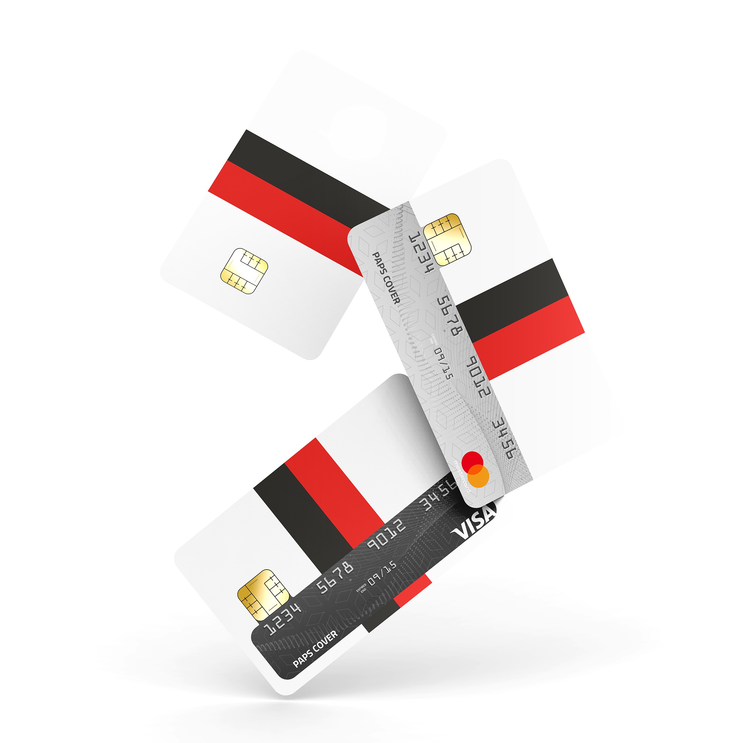 Kredi Kartı Kaplama / Sticker - Siyah Beyaz Kırmızı