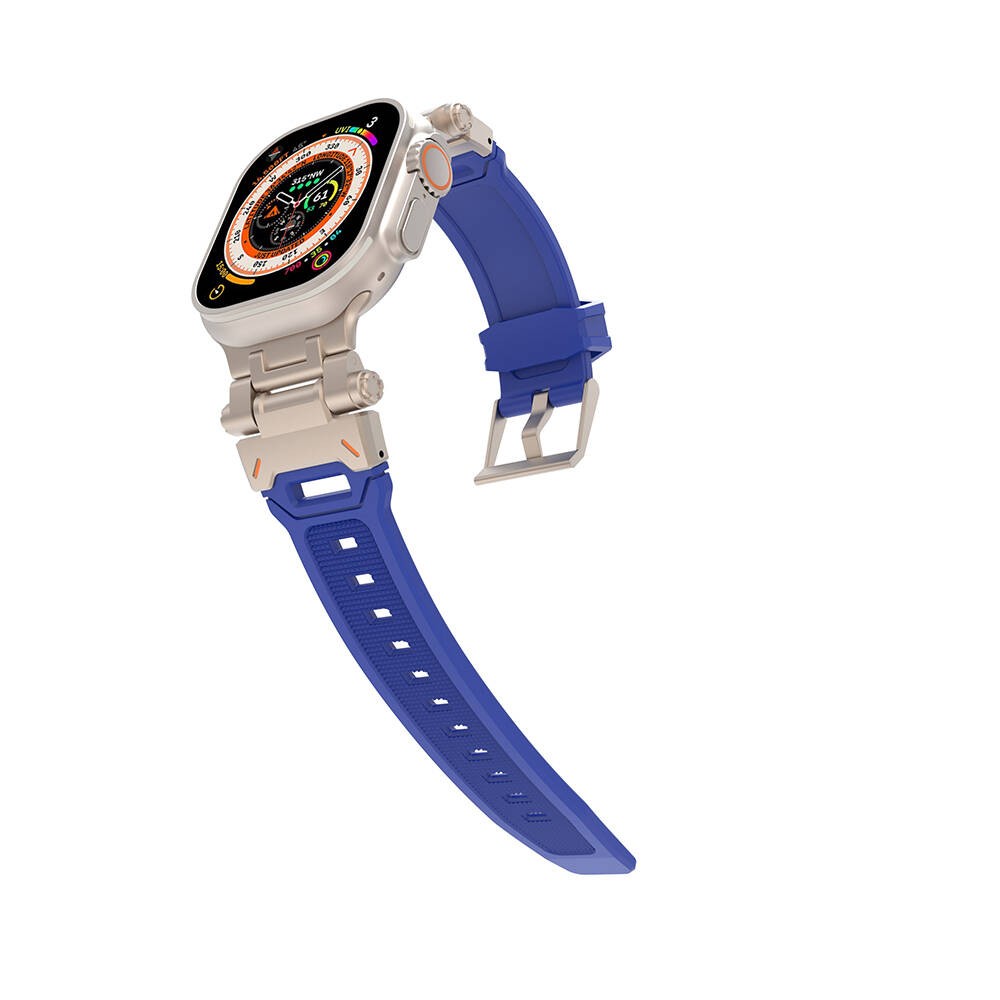 Watch 44mm KRD-108 Metal Başlıklı Silikon Kordon