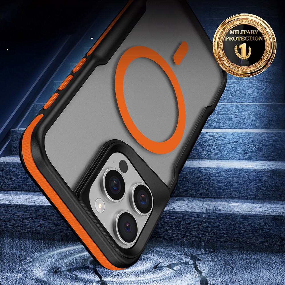 iPhone 15 Pro Max Kılıf M-safe Şarj - Renkli Kenar