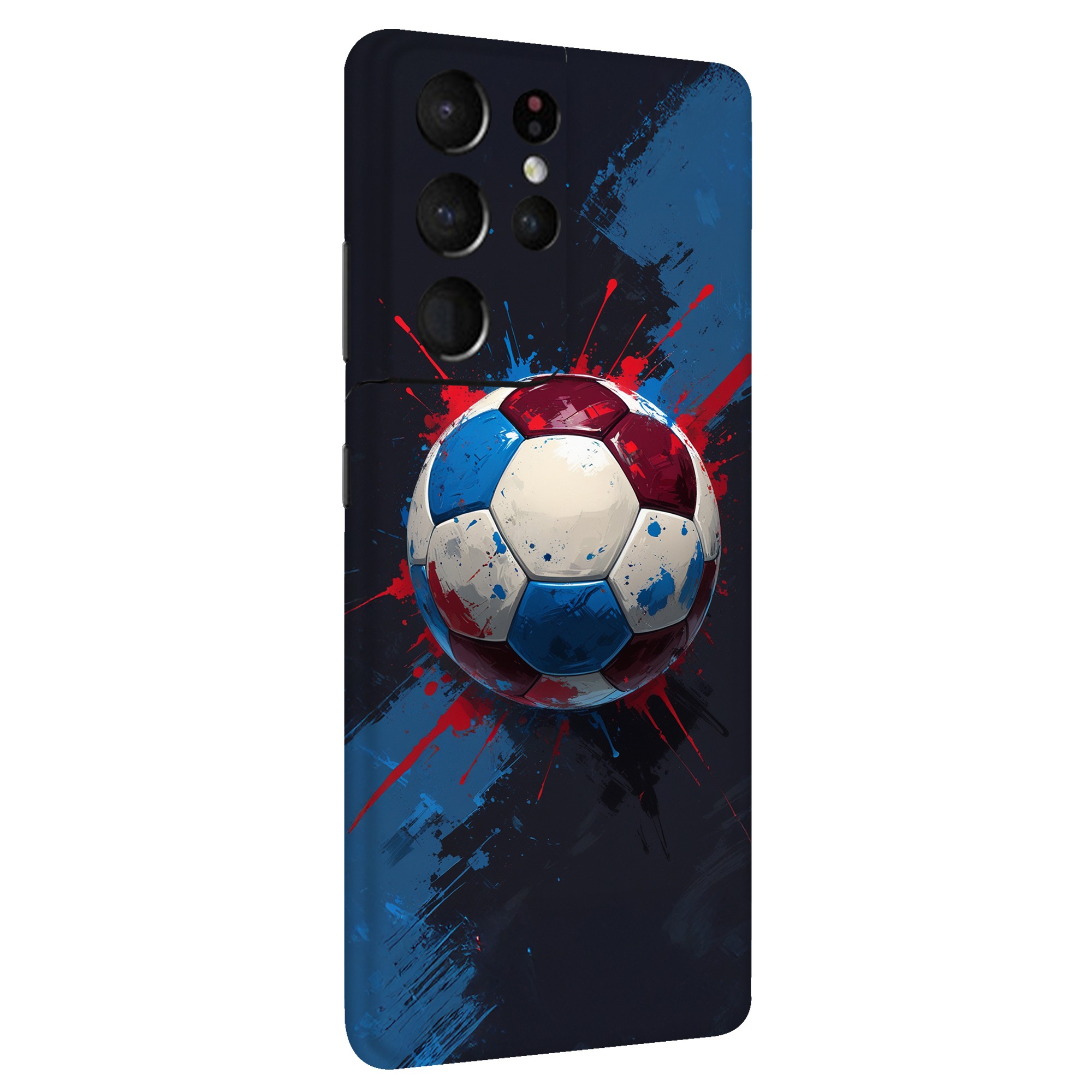 Samsung S21 Ultra Kaplama Bordo Mavi Top