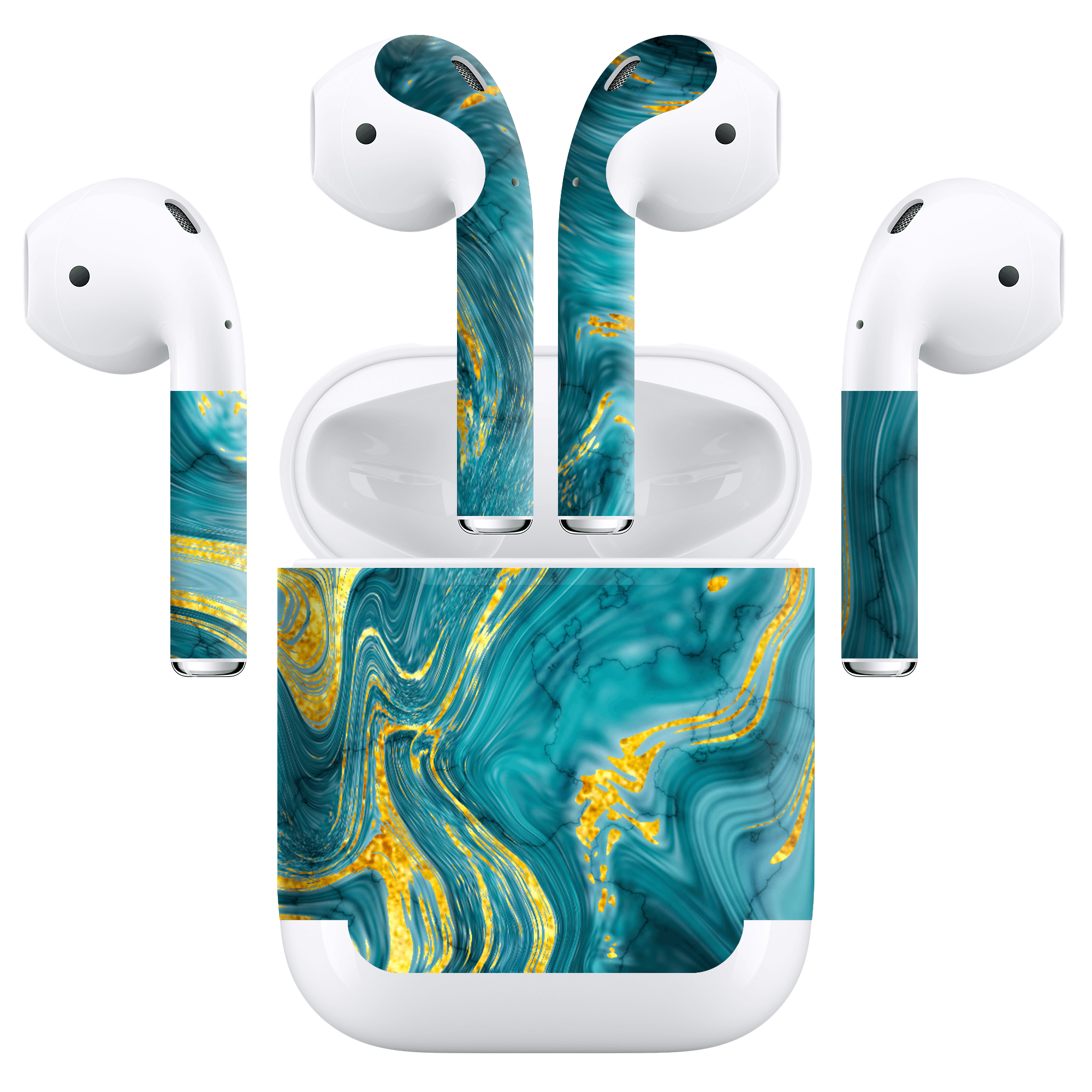 Airpods (Gen 2 No Wireless) Skin Mystic Turquoise Wave