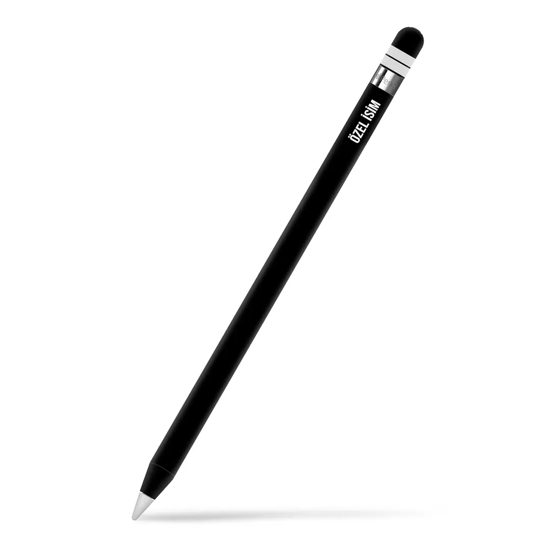 Apple Pencil Kaplama Siyah Çift Beyaz Şerit - PapsCover