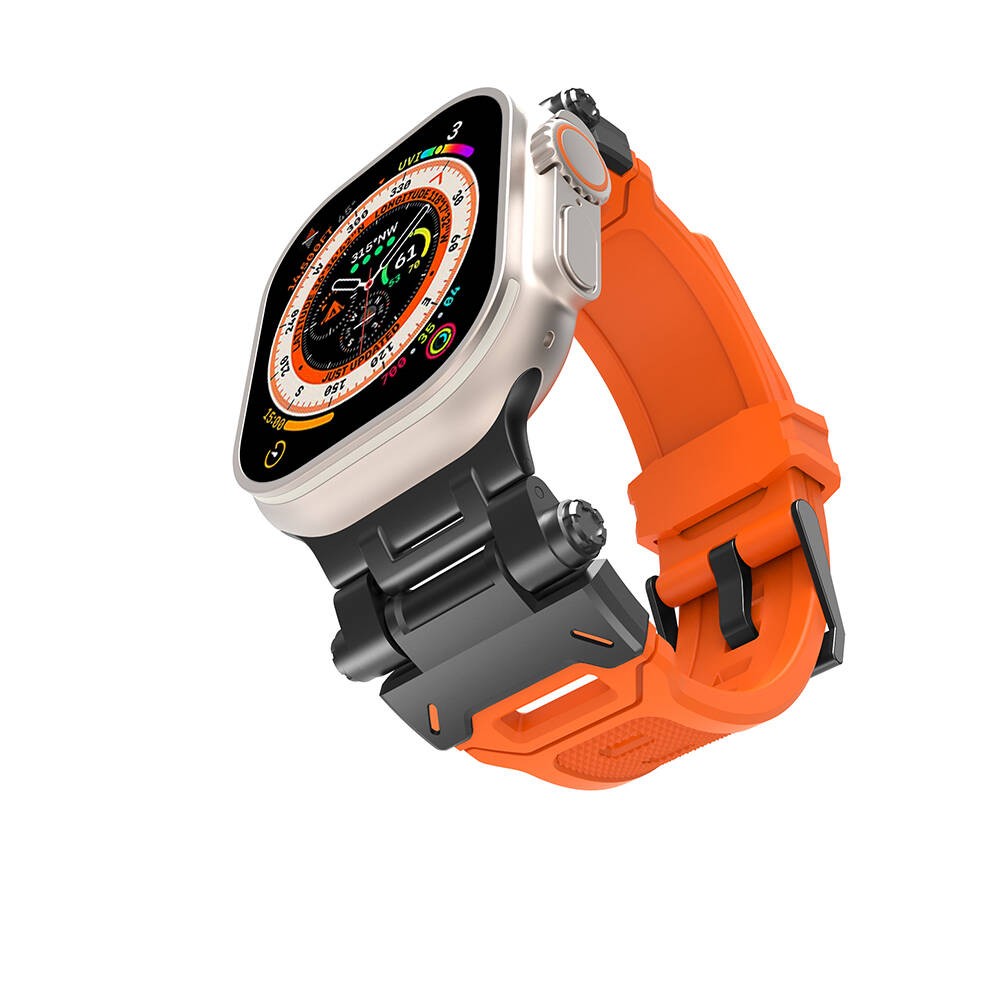 Watch 44mm KRD-108 Metal Başlıklı Silikon Kordon