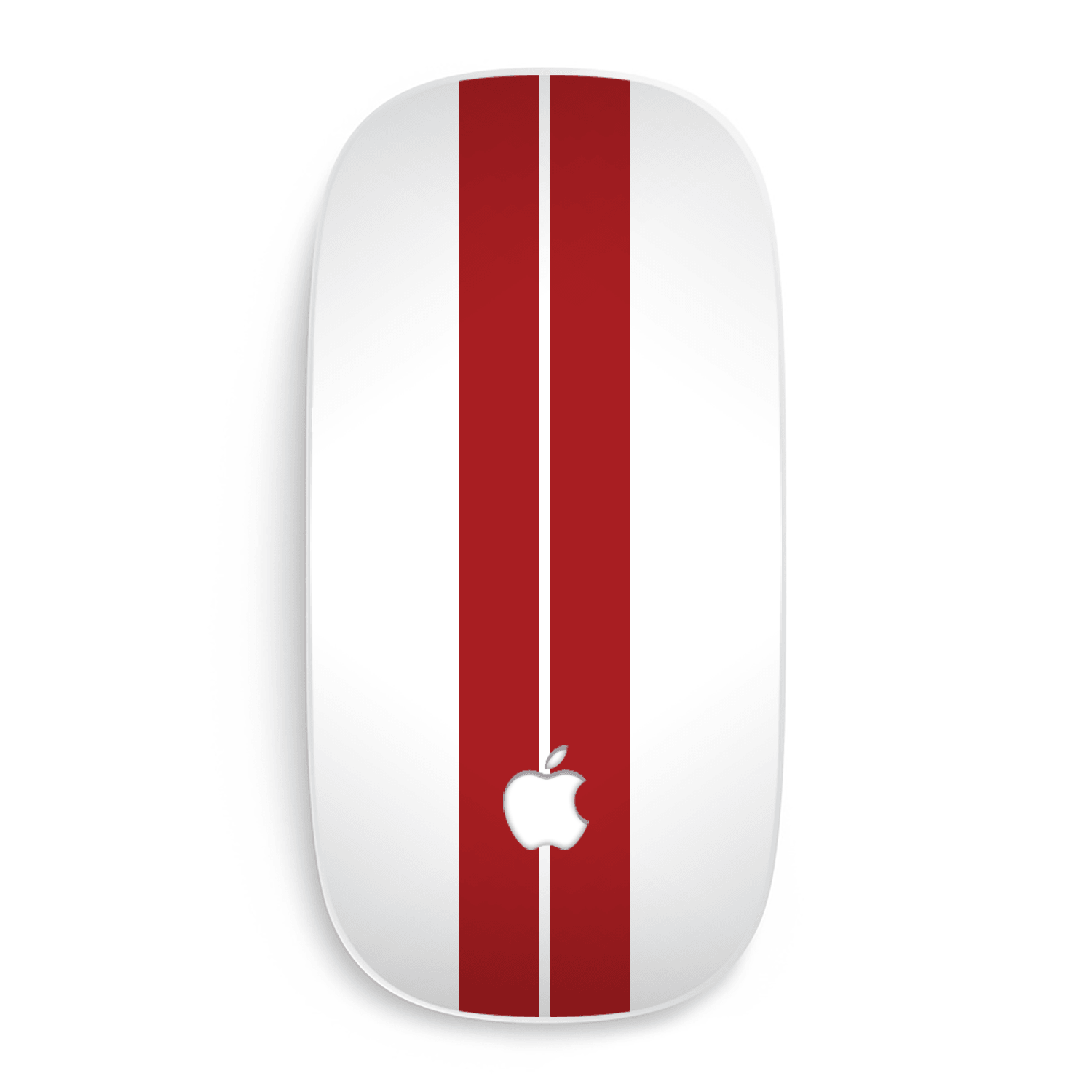 Apple Magic Mouse 1/2 Kaplama Beyaz Çift Kırmızı Şerit