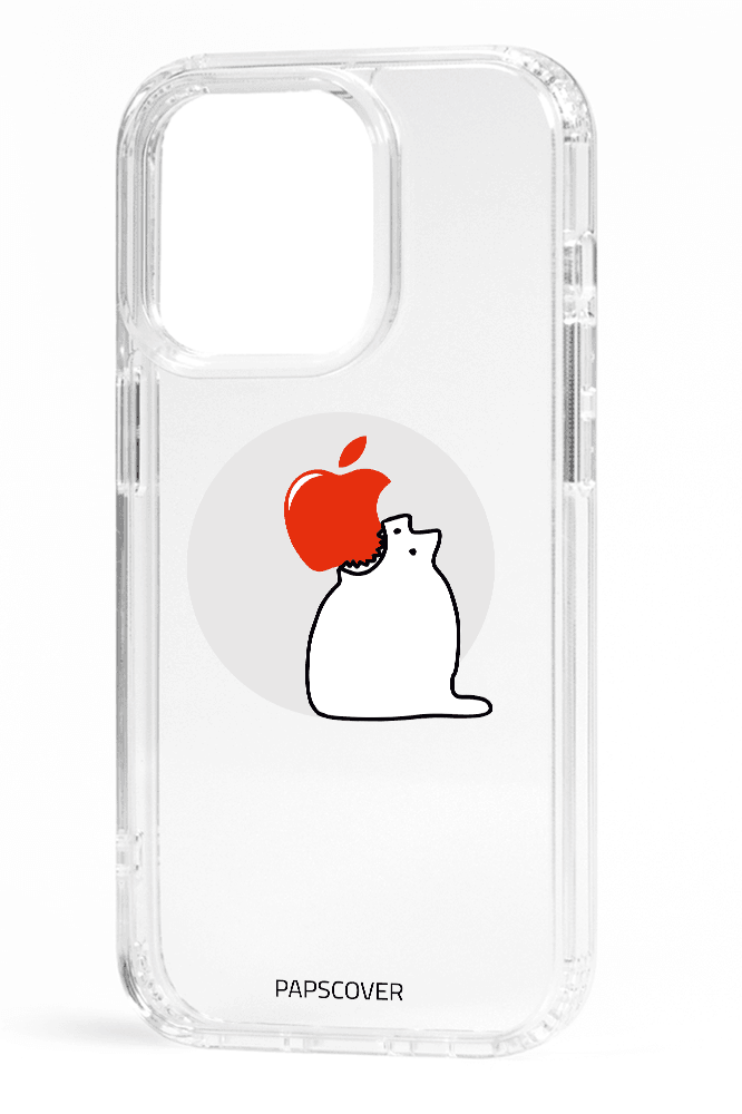 iPhone 13 Elmacı Kedi Şeffaf Kılıf