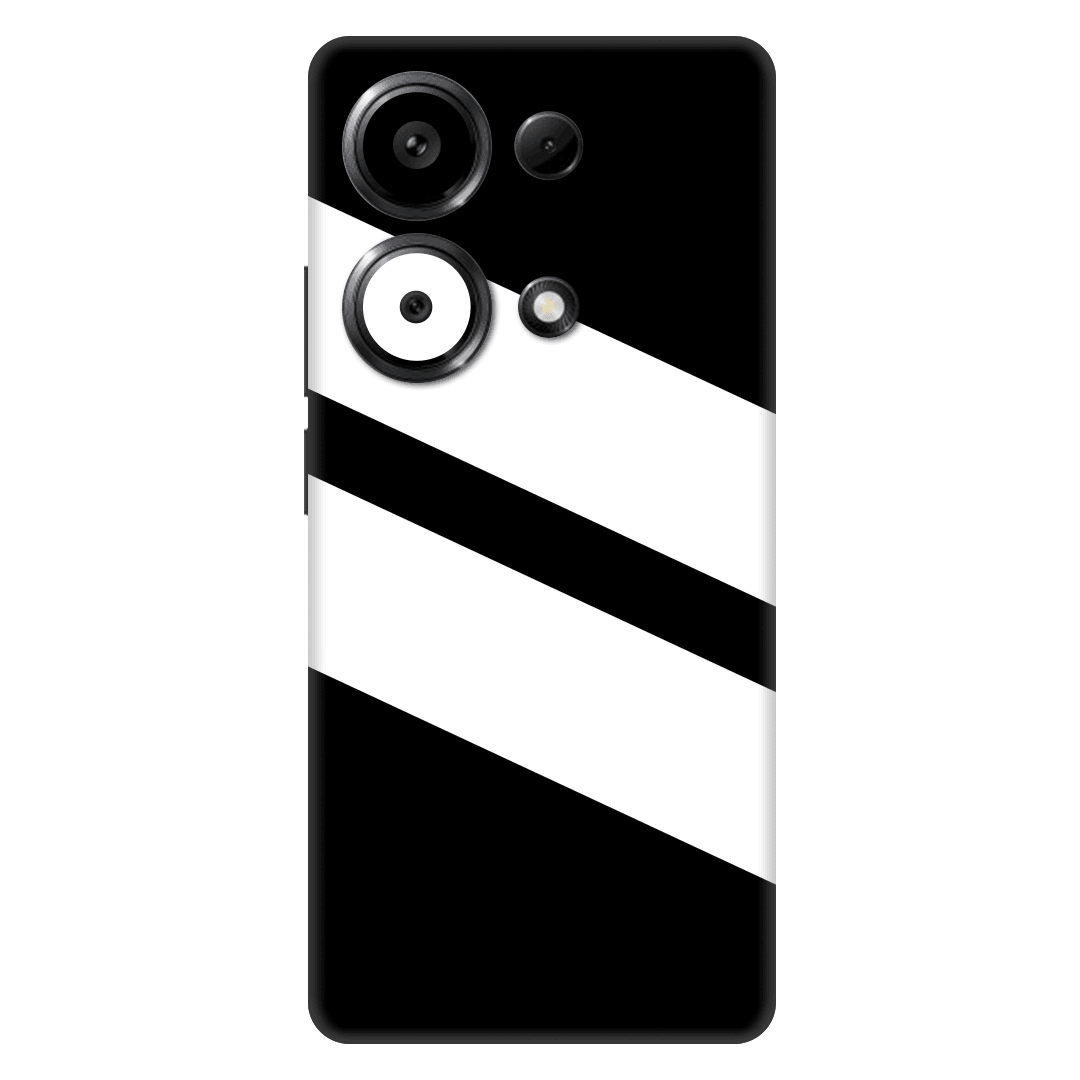 Xiaomi Redmi Note 13 Pro 4G Kaplama Siyah Beyaz Şerit