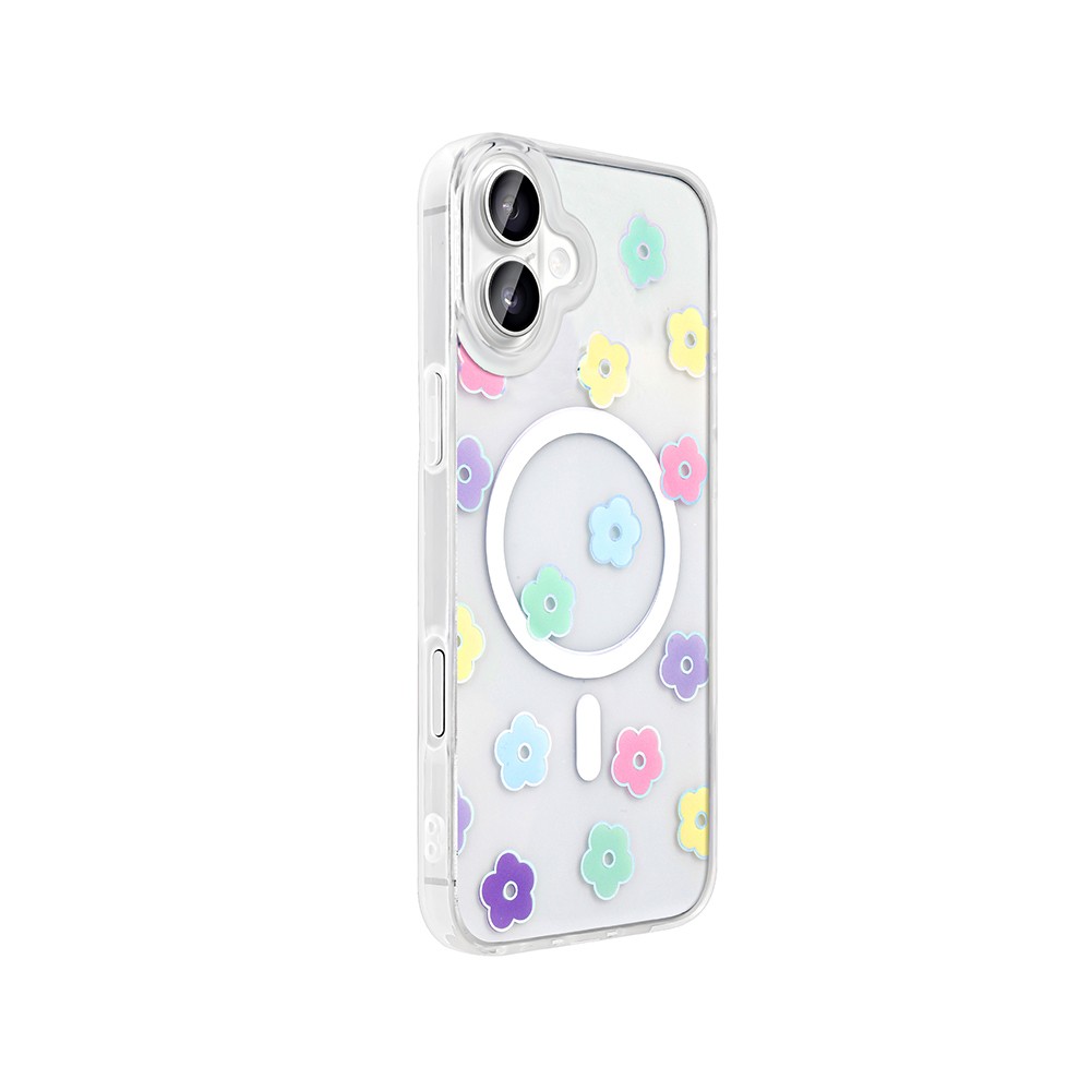 Apple iPhone 16 Plus Kılıf M-Safe Şarj Özellikli Şeffaf Zore Folk Sert Kapak