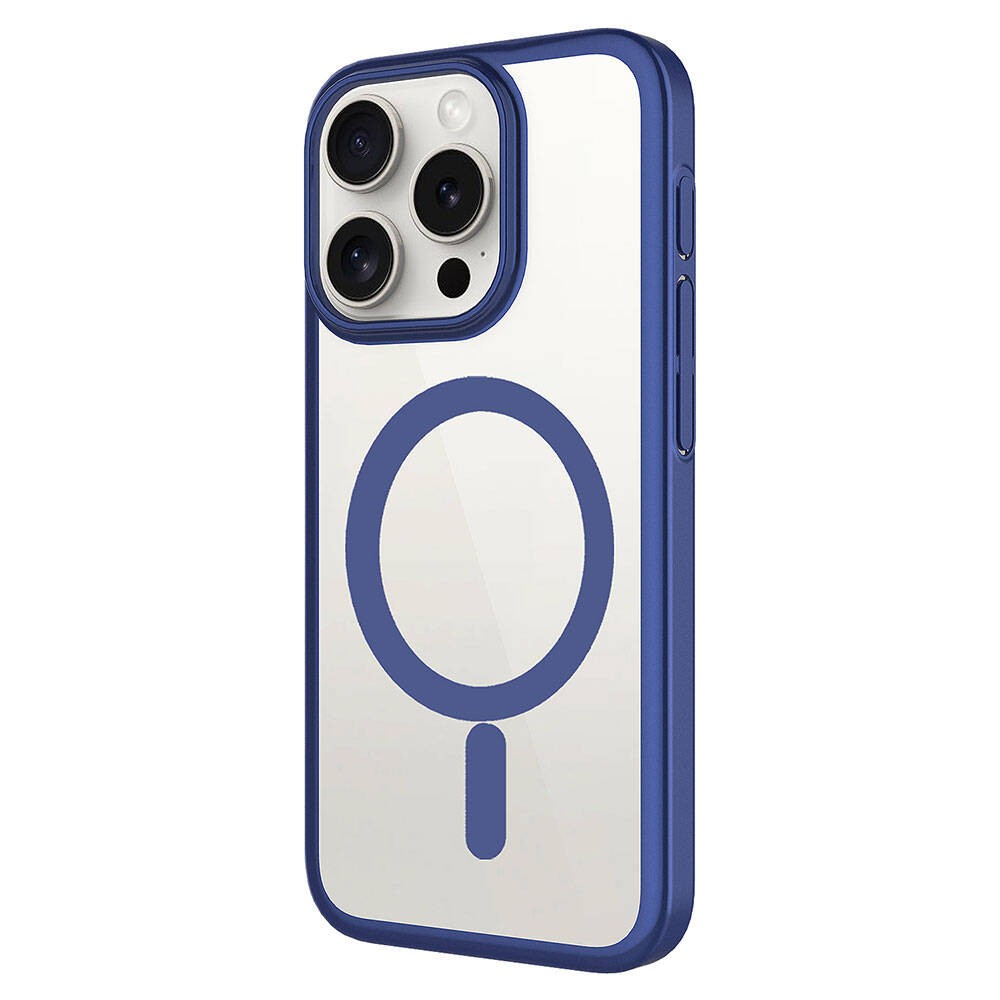 iPhone 15 Pro Max Kılıf Wireless Şarj Özellikli Sert PC Mat Riksos M-safe