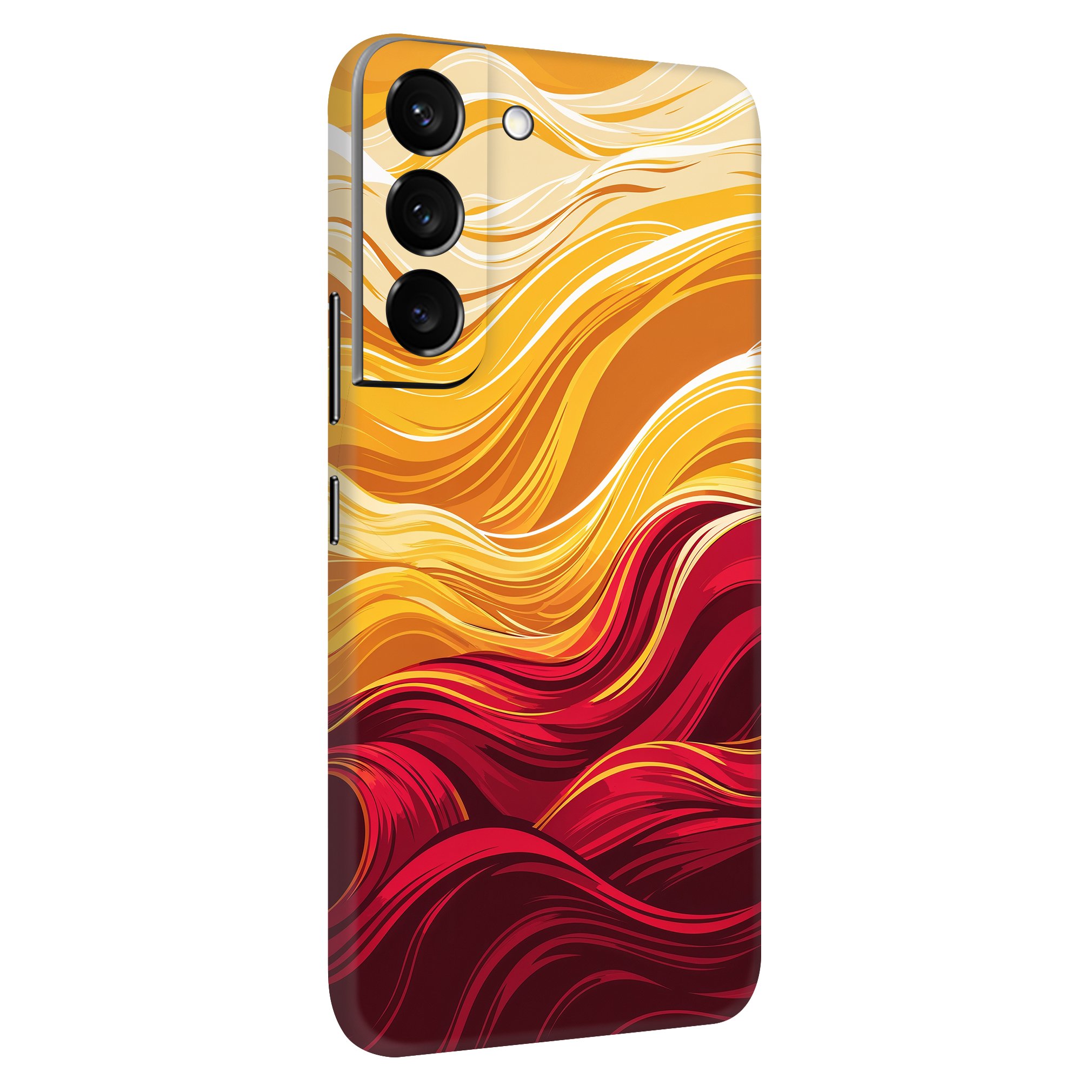 Samsung S22 Plus Kaplama Sarı Kırmızı Dalga