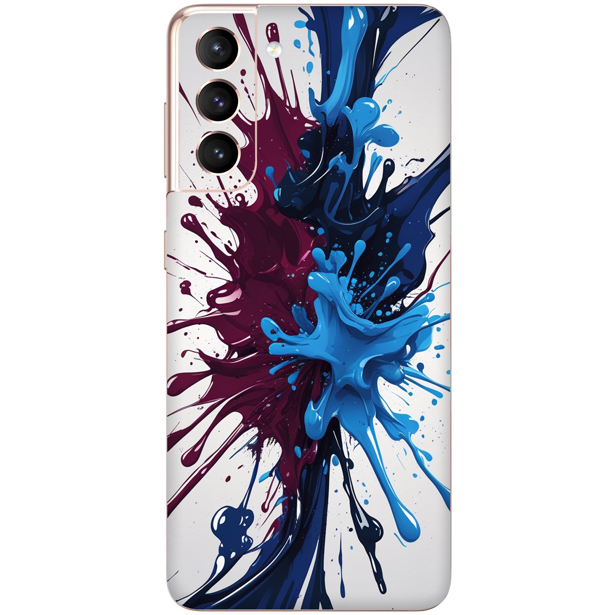 Samsung S21 Kaplama Bordo Mavi Boya