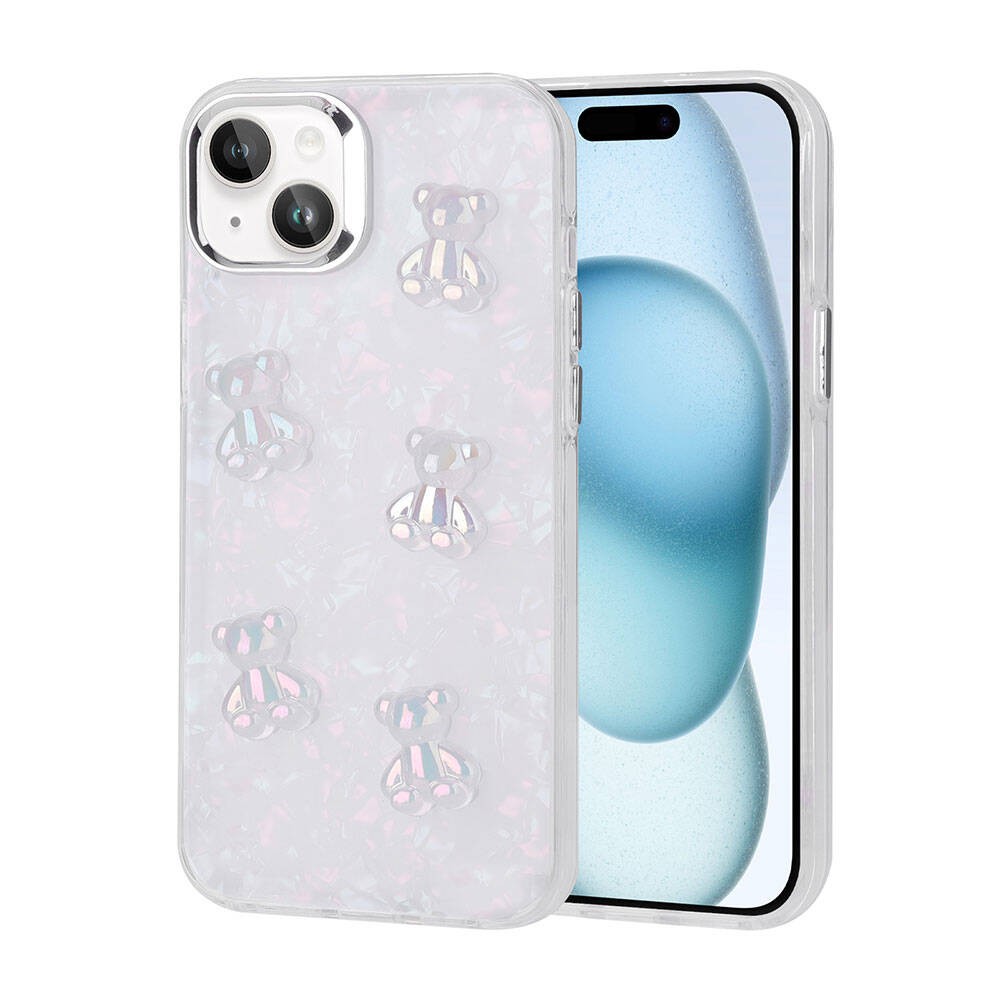 iPhone 13 Kılıf Kabartma Figürlü Parlak Eralli Silikon
