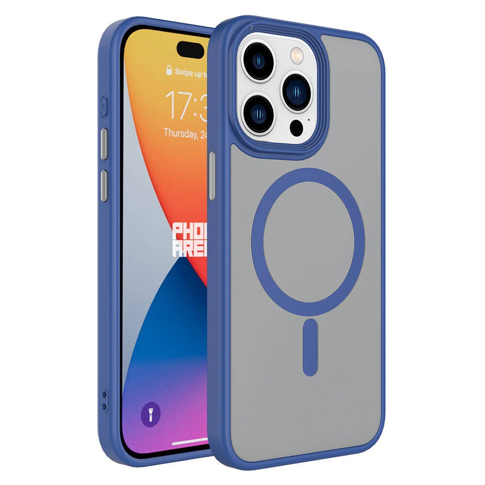 iPhone 15 Pro Max Kılıf Mat Arka Yüzey Wireless Şarj