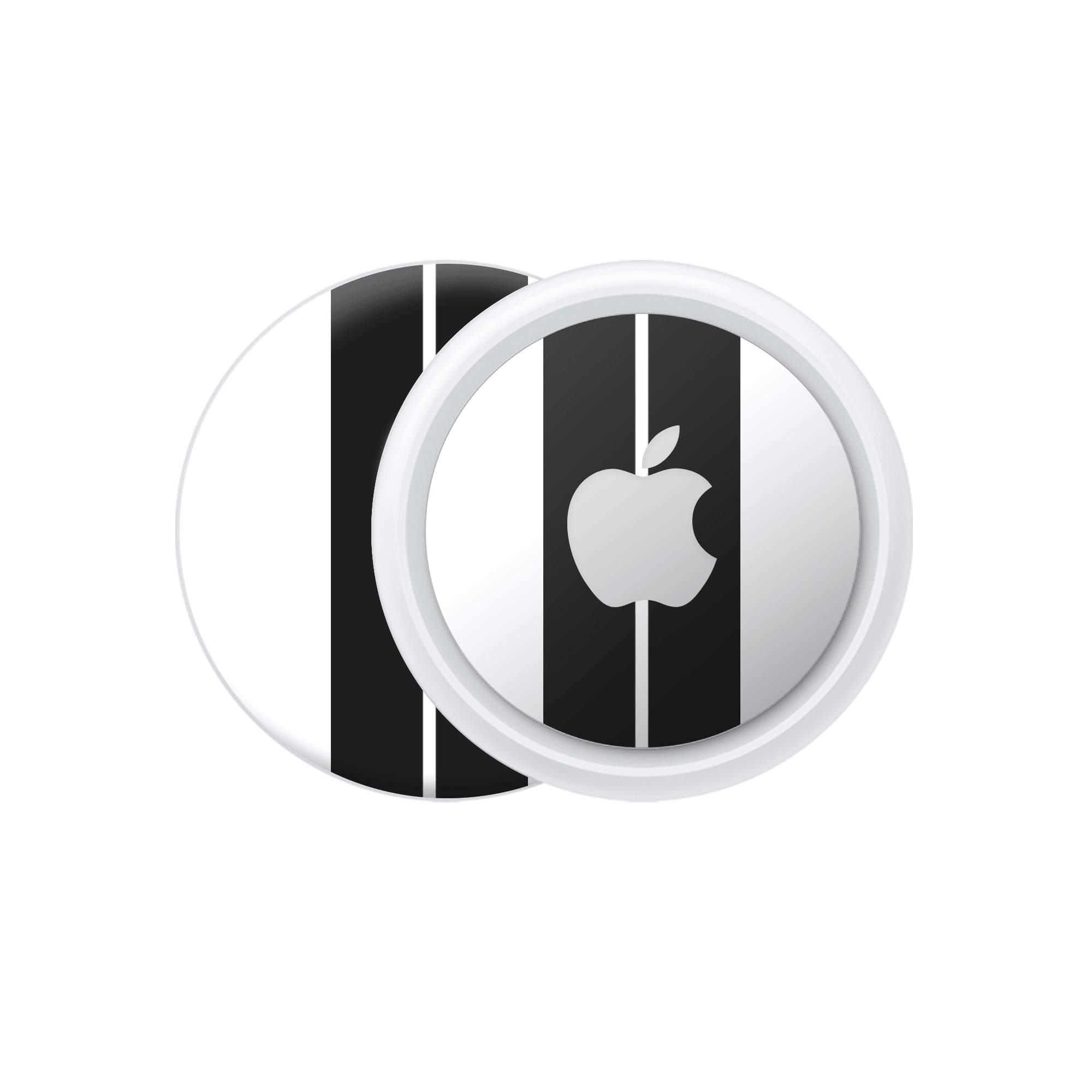 Apple Airtag Kaplama Beyaz Çift Siyah Şerit