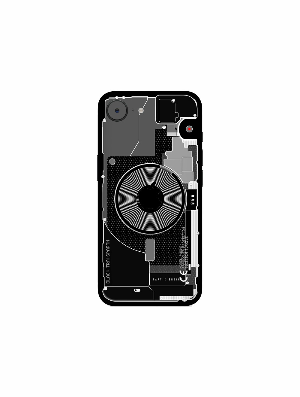 iPhone 16e Kaplama Siyah Transparan