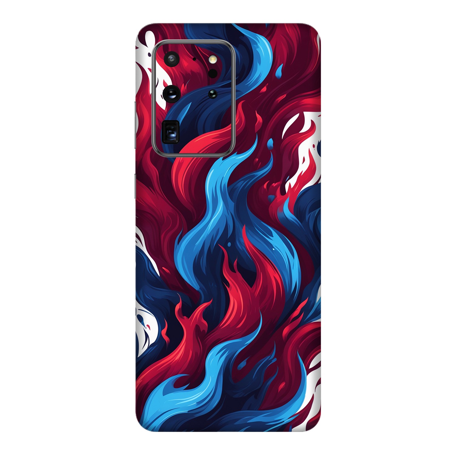 Samsung S20 Ultra Kaplama Bordo Mavi Ateş