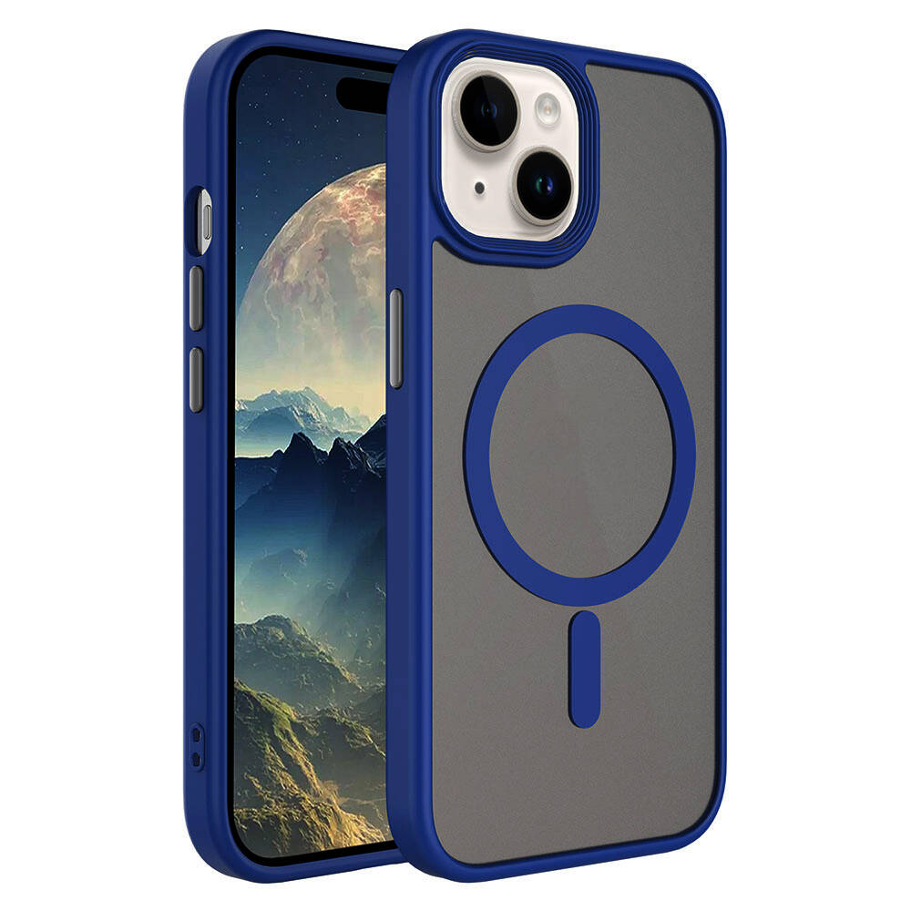 iPhone 15 Kılıf Mat Arka Yüzey Wireless Şarj