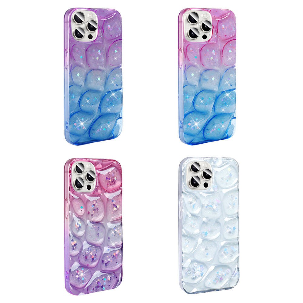 iPhone 15 Pro Max Kılıf Simli 3D Desenli Hacar