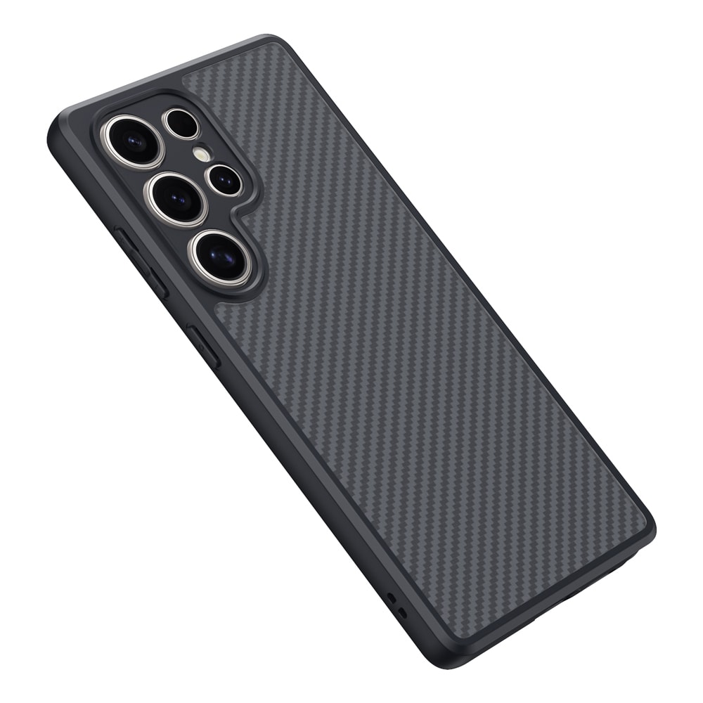 Galaxy S25 Ultra Kılıf M-safe Şarj Özellikli Karbon Fiber Tasarımlı Elnino