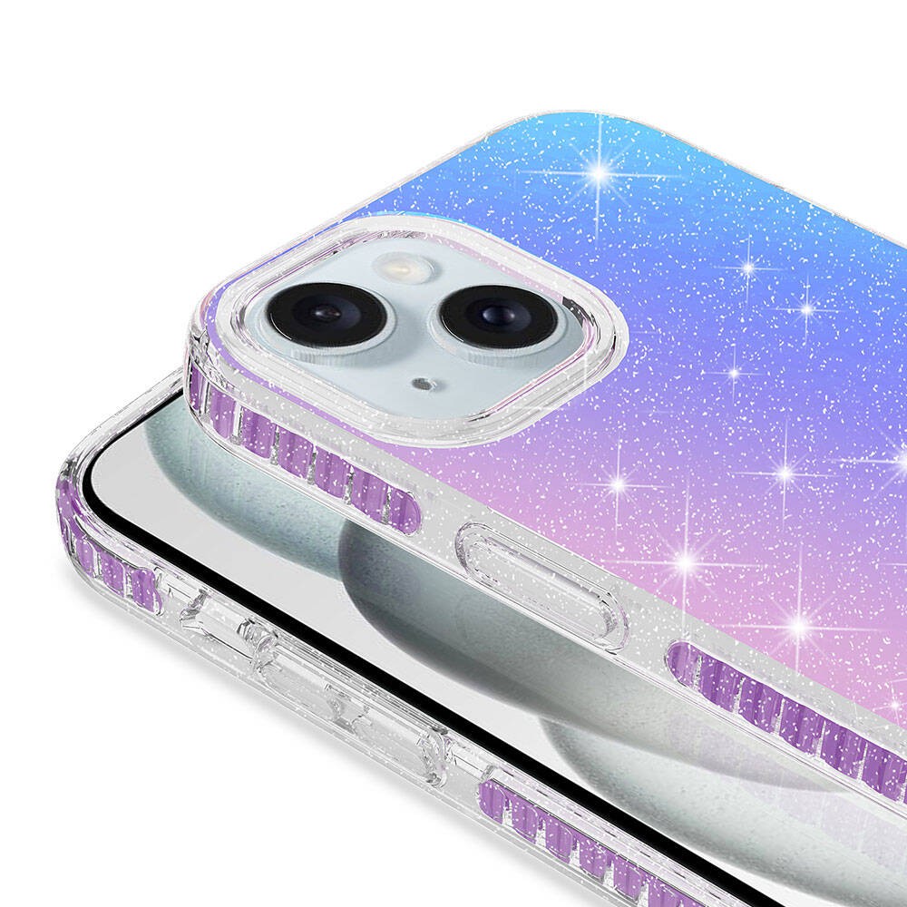iPhone 15 Kılıf Parlak Renk Geçişli Velle