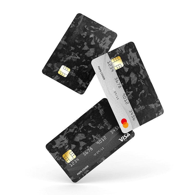 Kredi Kartı Kaplama / Sticker - İşlenmiş Siyah Karbon
