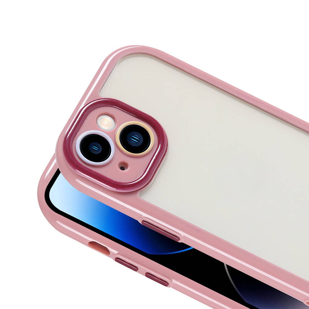 iPhone 14 Kılıf Kamera Korumalı Renkli Kenar ve Çerçeve Tasarımlı Vitamin