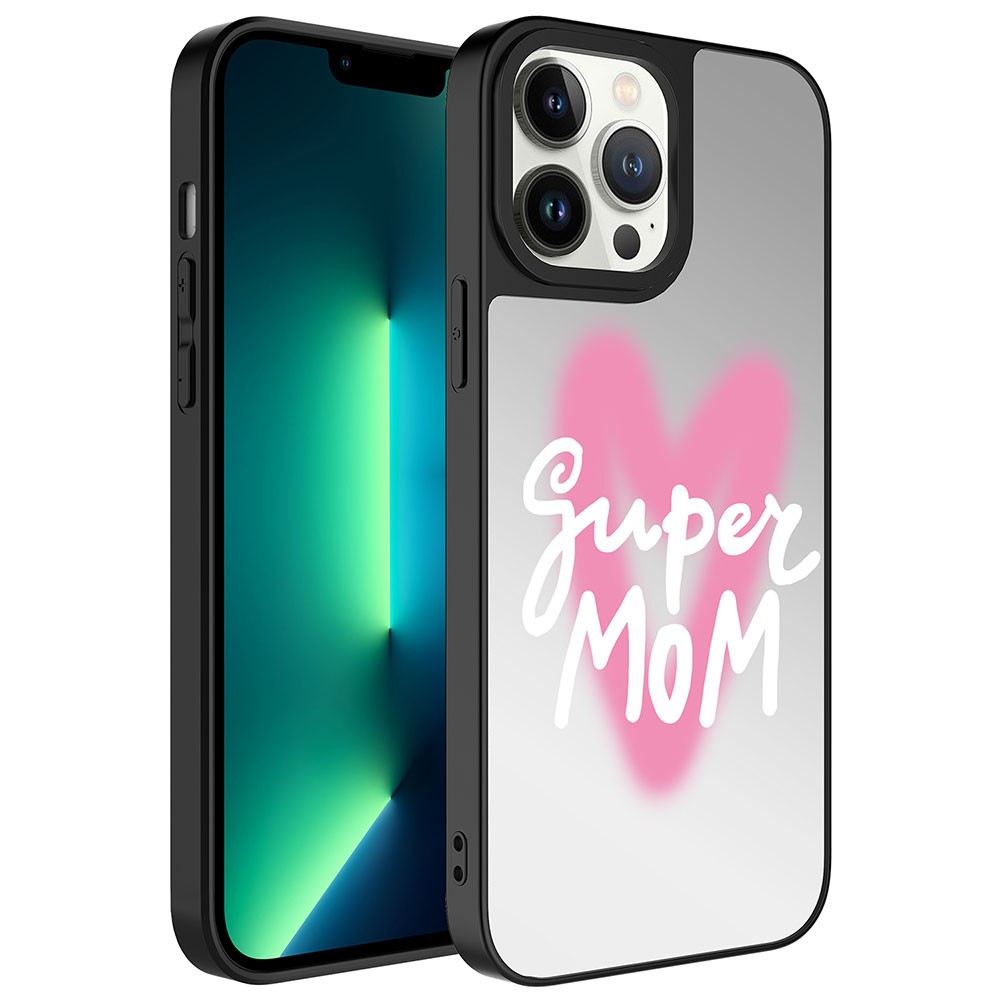 iPhone 13 Pro Kılıf Aynalı Desenli Kamera Korumalı Parlak Mirror