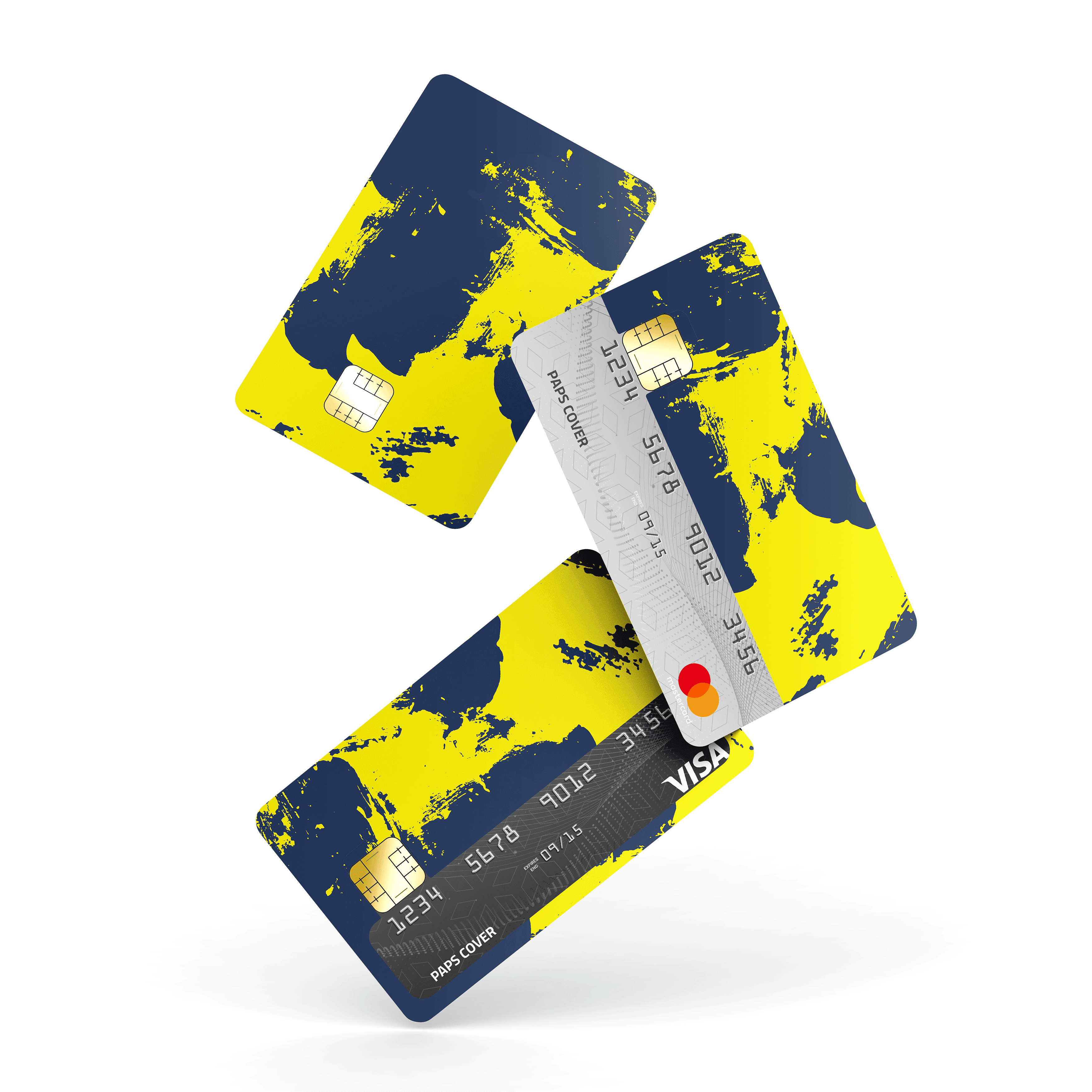Kredi Kartı Kaplama / Sticker - Sarı Lacivert
