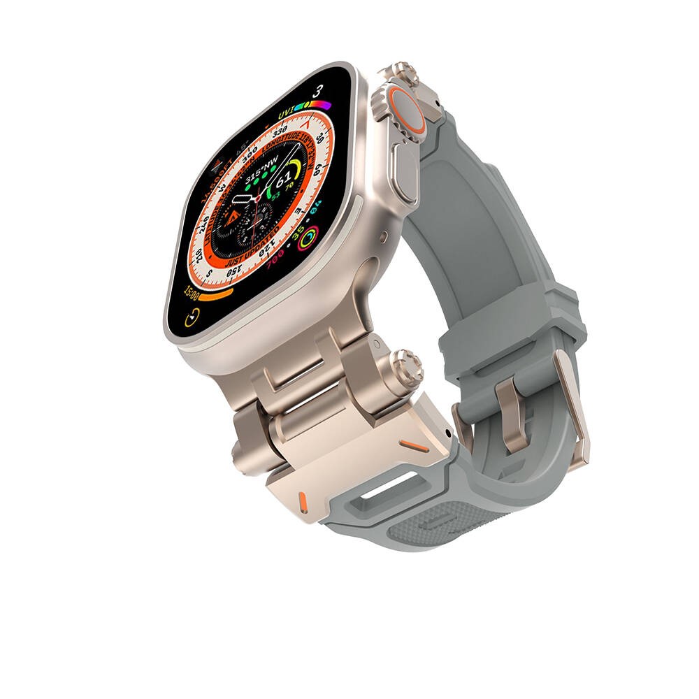 Watch Ultra 49mm KRD-108 Metal Başlıklı Silikon Kordon