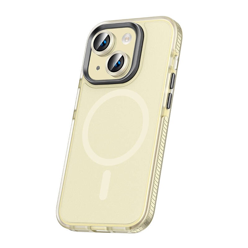 iPhone 15 Kılıf Airbagli M-safe Wireless Şarj Özellikli Lens Koruyuculu Klaptika