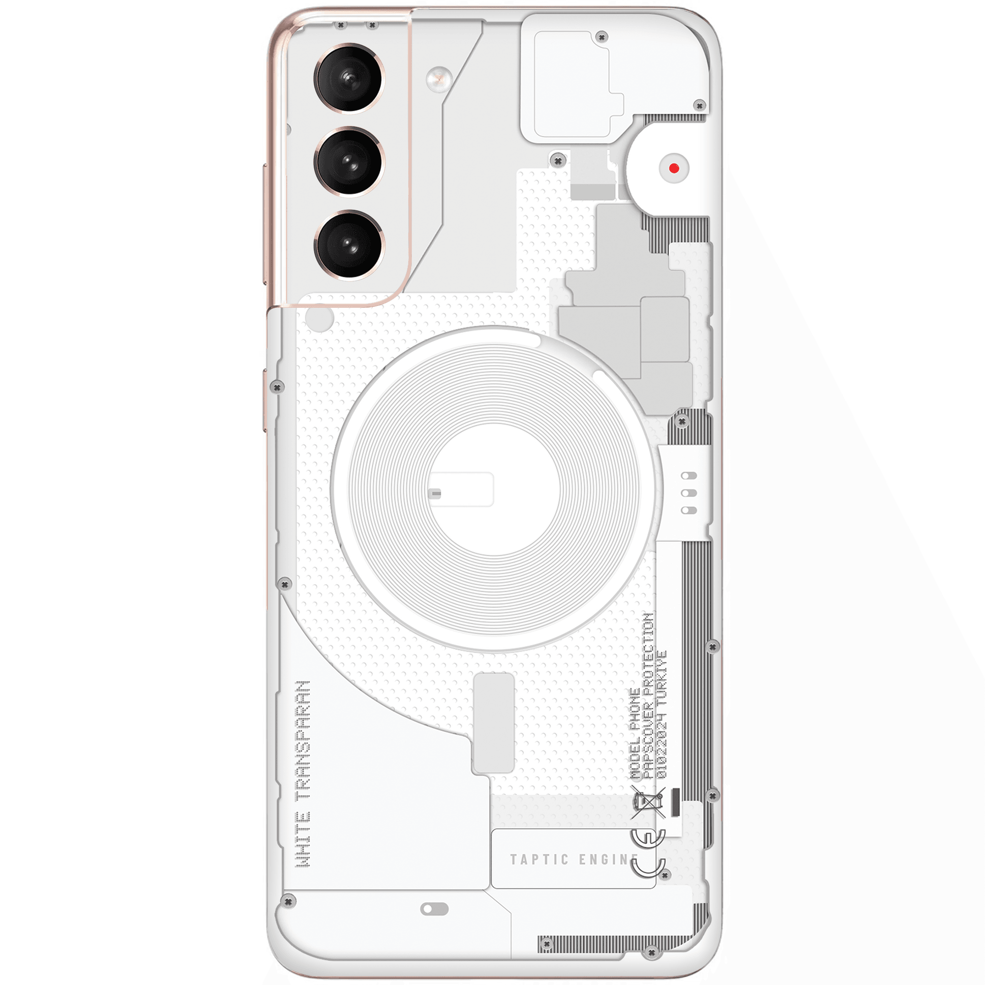 Samsung S21 Kaplama Beyaz Transparan