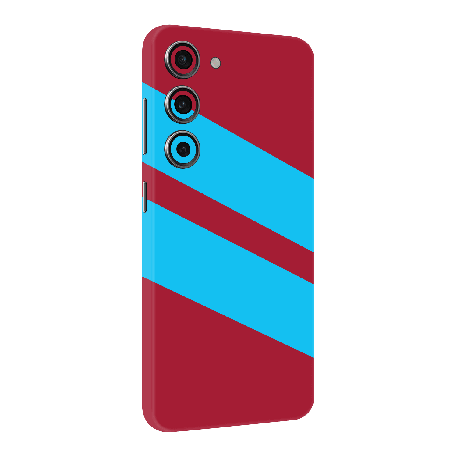 Samsung S23 Kaplama Bordo Mavi Şerit