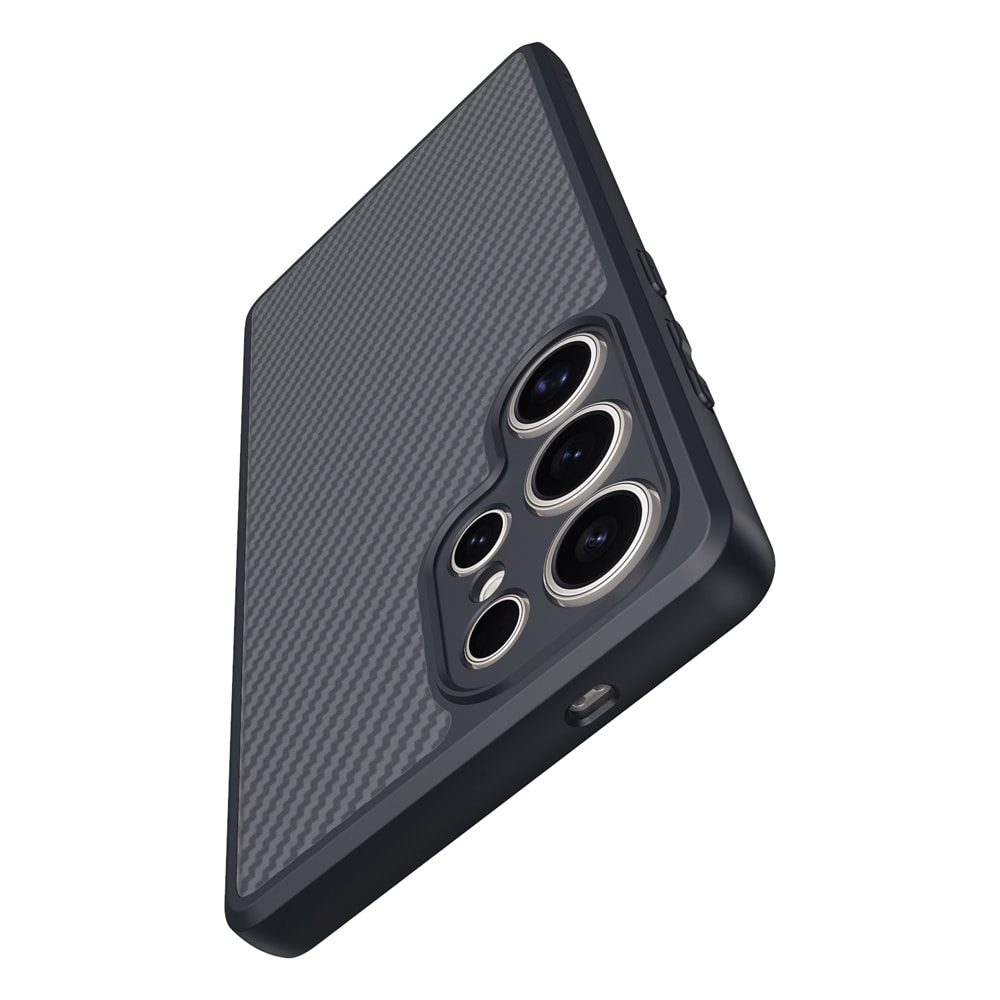 Galaxy S25 Ultra Kılıf M-safe Şarj Özellikli Karbon Fiber Tasarımlı Elnino