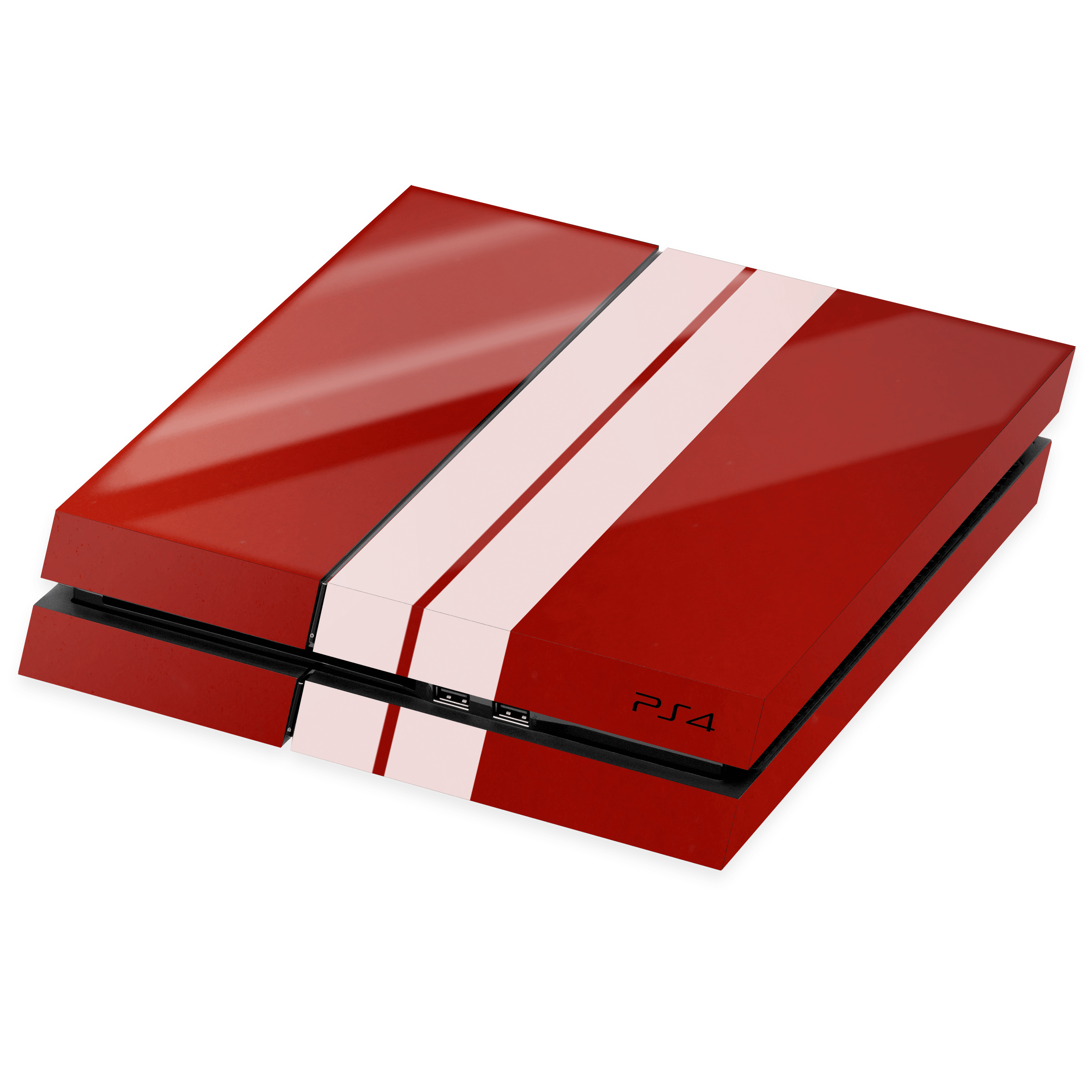 PlayStation 4 Kaplama Ateş Kırmızısı Çift Beyaz Şerit