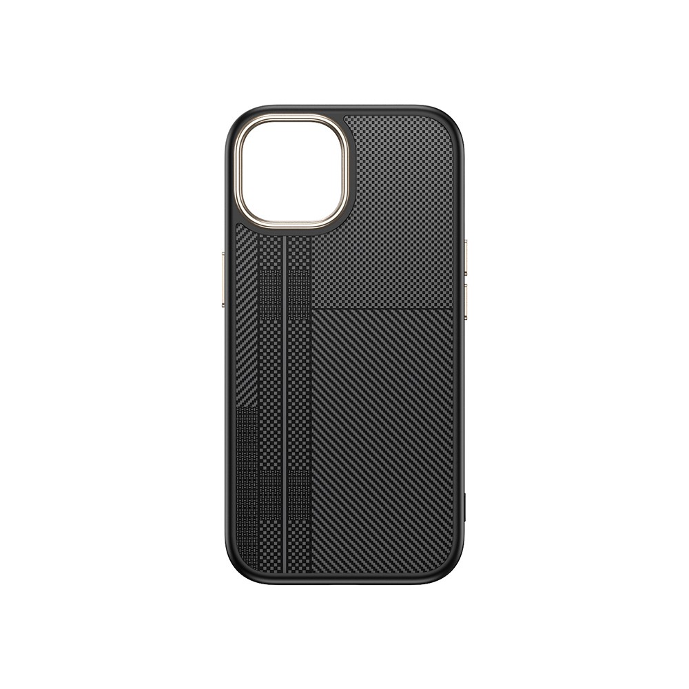 iPhone 15 Plus Kılıf M-safe Şarj Özellikli Karbon Fiber Görünümlü Antina