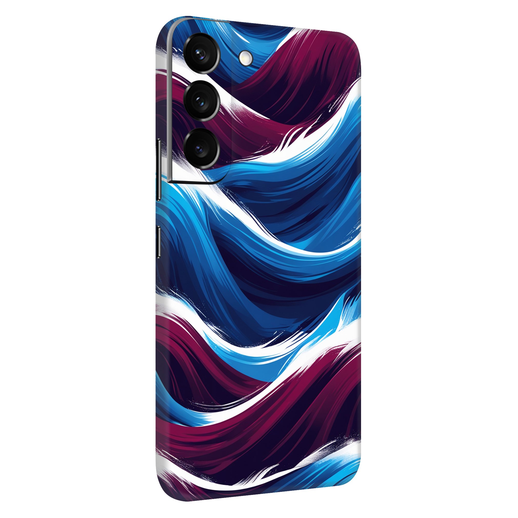 Samsung S22 Plus Kaplama Bordo Mavi Dalga