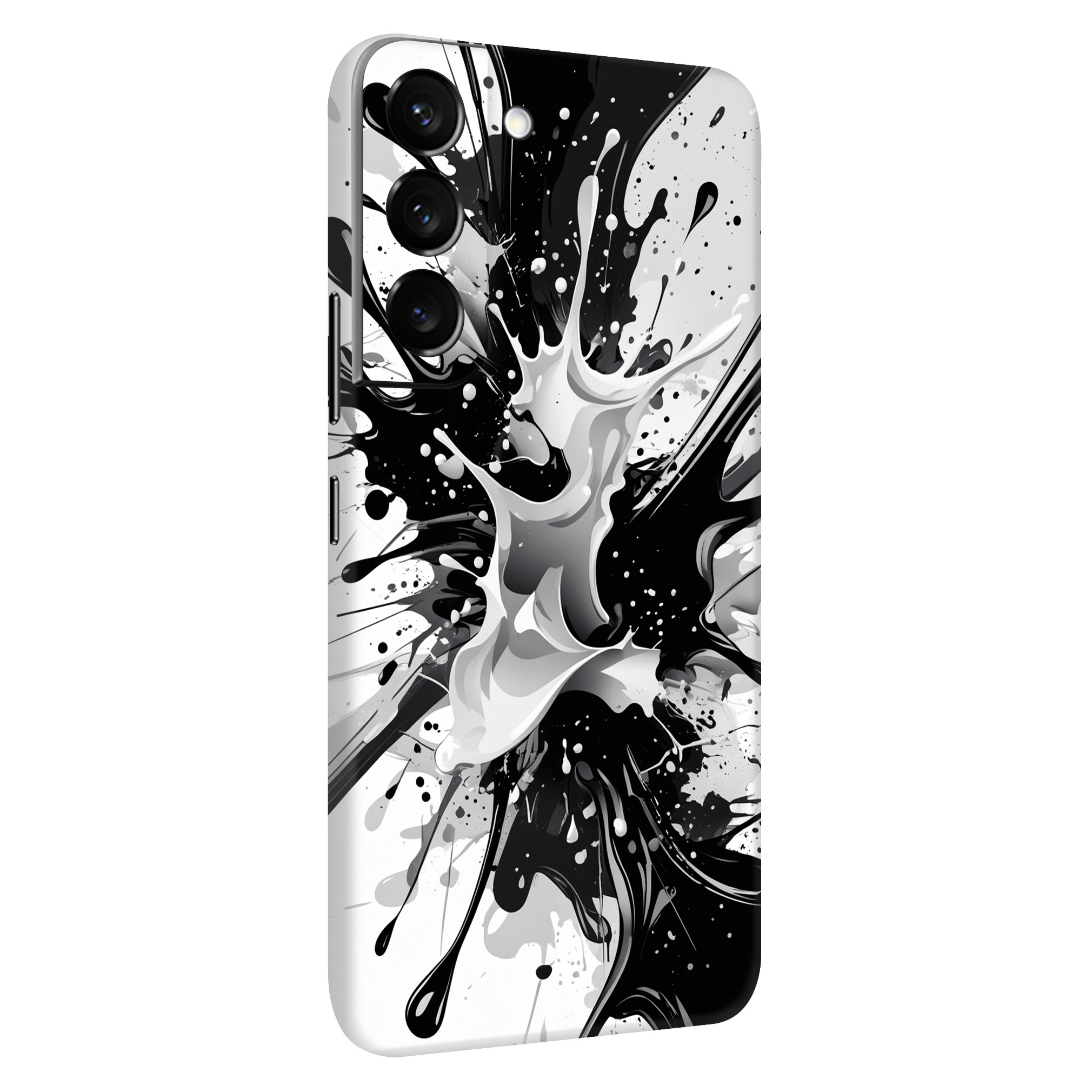 Samsung S22 Plus Kaplama Siyah Beyaz Boya