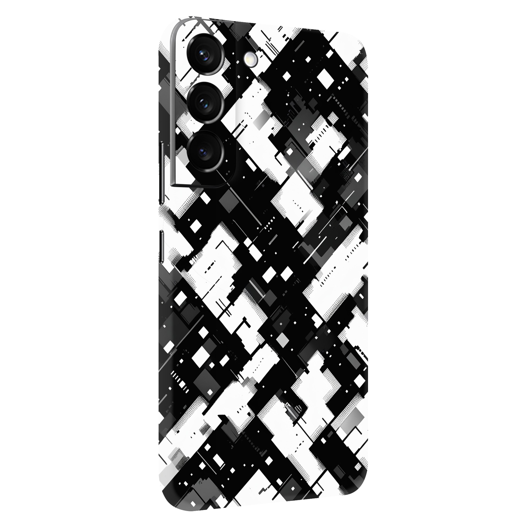 Samsung S22 Plus Kaplama Siyah Beyaz Pixel