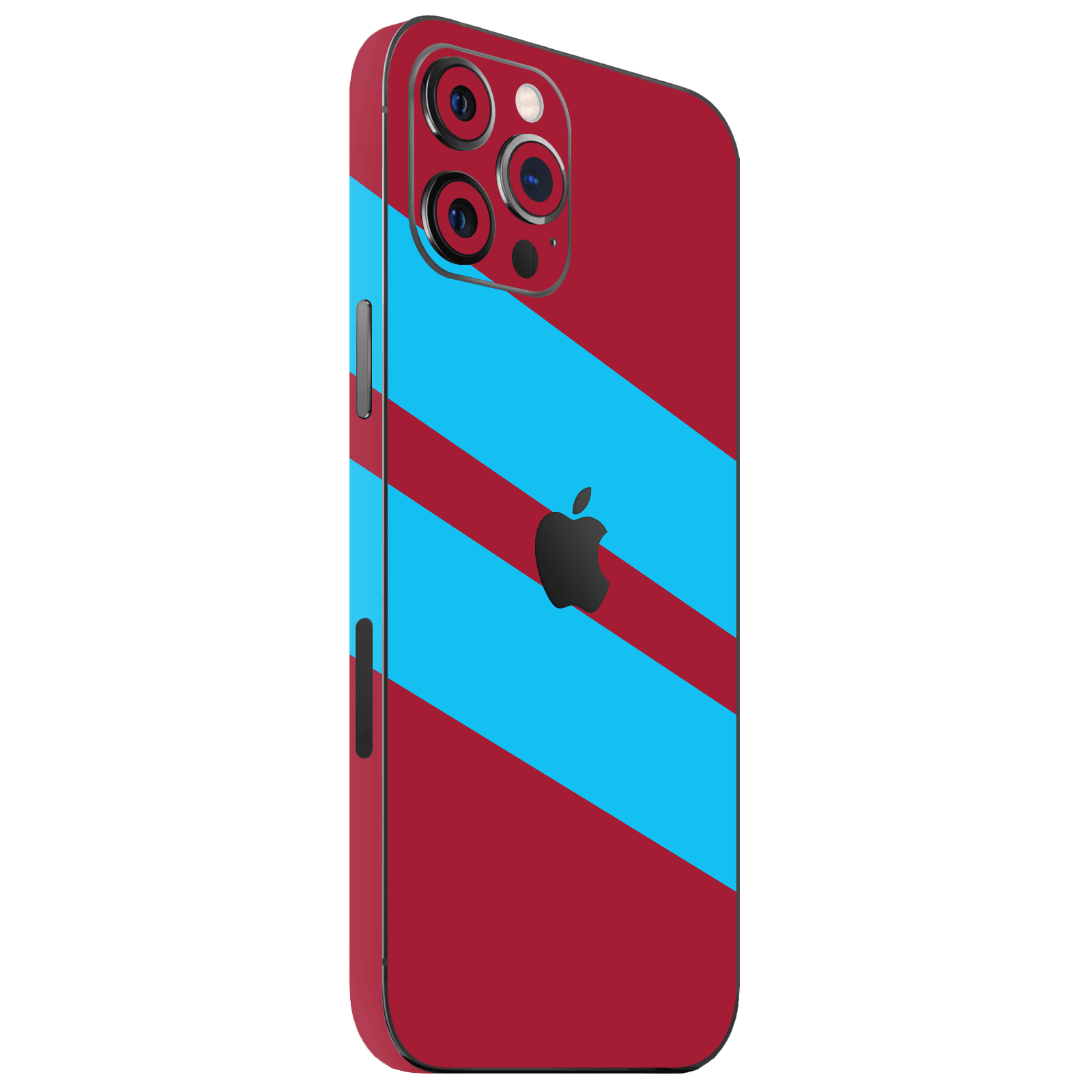 iPhone 12 Pro Kaplama Bordo Mavi Şerit