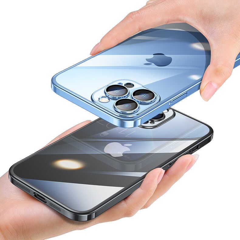 iPhone 13 Pro Max Kılıf Sert PC Renkli Çerçeveli Riksos