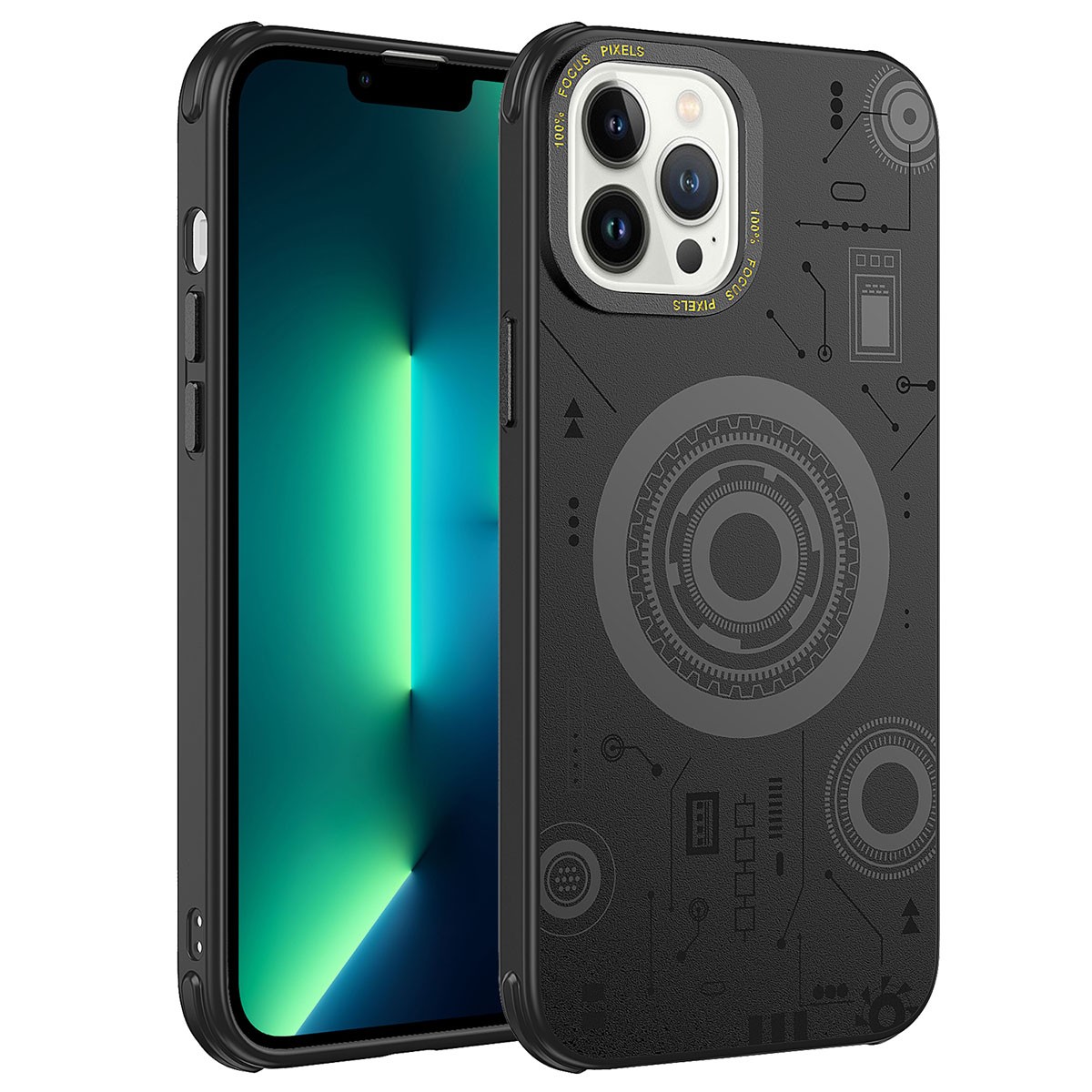 iPhone 13 Pro Kılıf Wireless Şarj Özellikli Desenli Hot