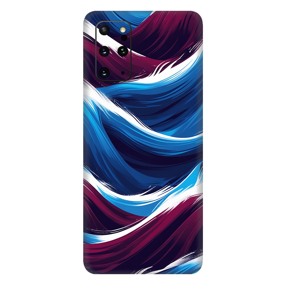 Samsung S20 Plus Kaplama Bordo Mavi Dalga