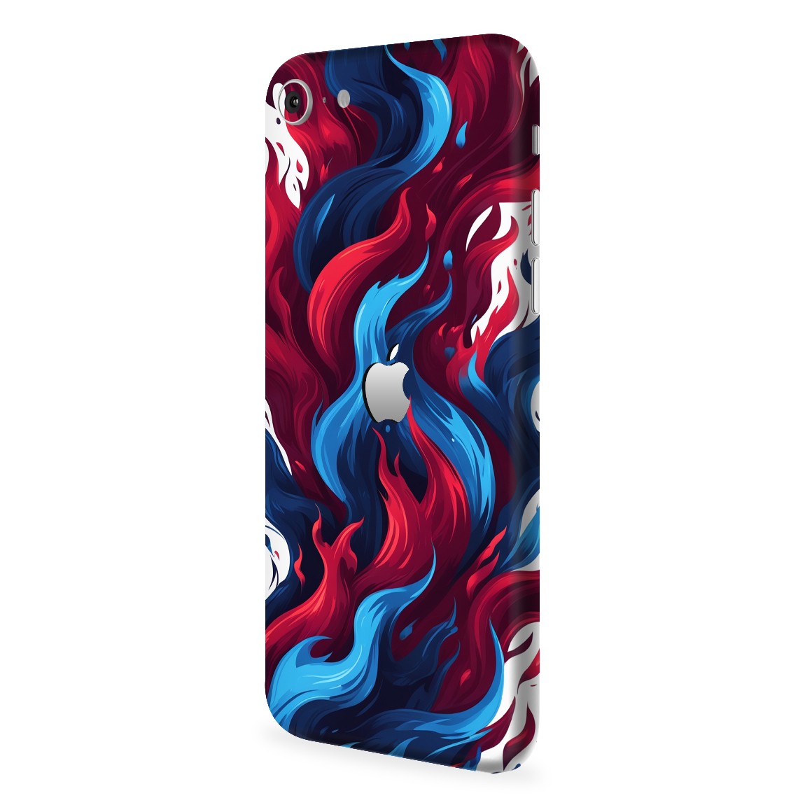 iPhone SE 2020 / 2022 Kaplama Bordo Mavi Ateş