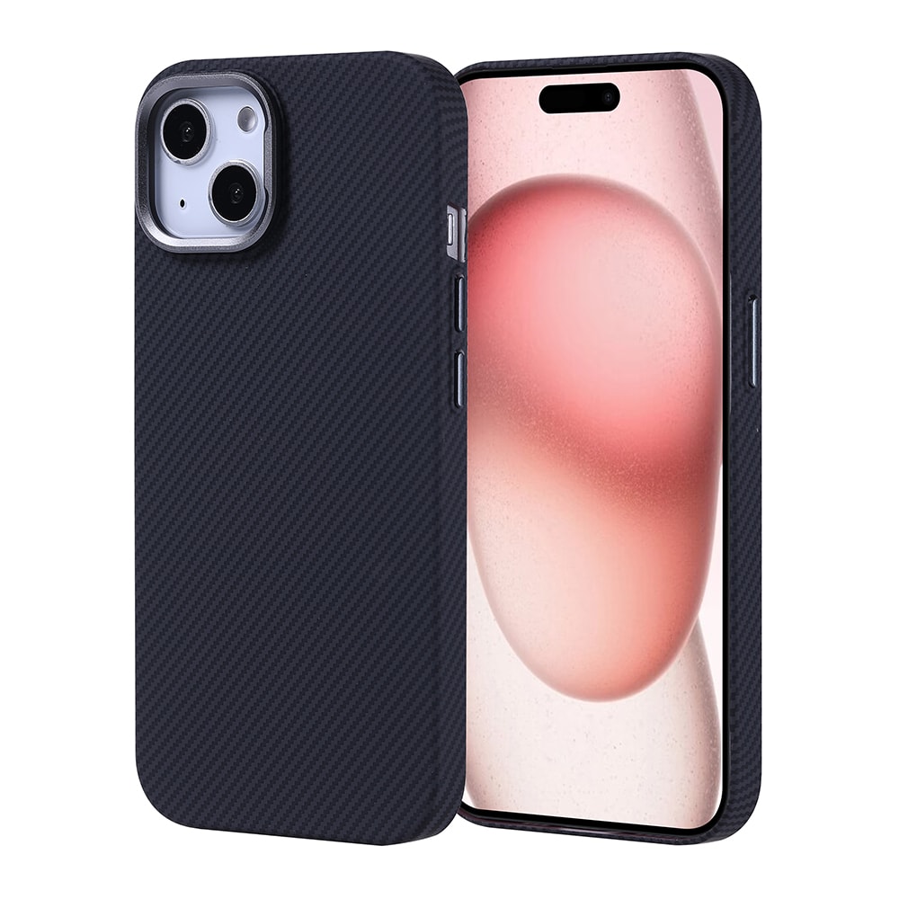 iPhone 15 Kılıf M-safe Şarj Özellikli Karbon Fiber Görünümlü Nekst
