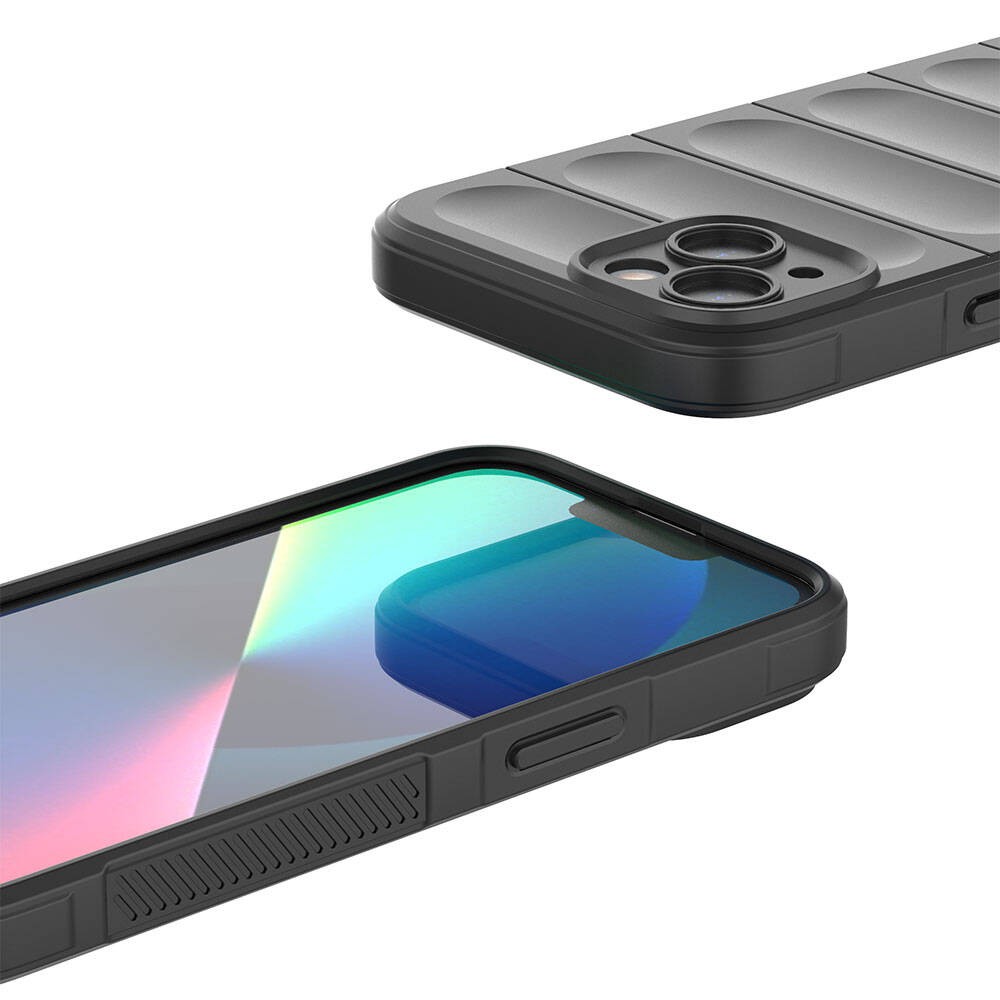 iPhone 13 Kılıf Esnek TPU Oyuklu Arka Yüzey Tasarımlı Etnik Silikon