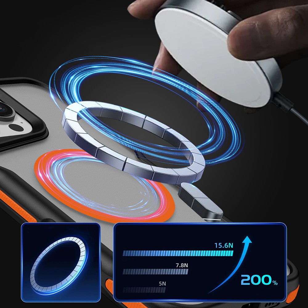 iPhone 16 Pro Max Kılıf M-safe Şarj - Renkli Kenar