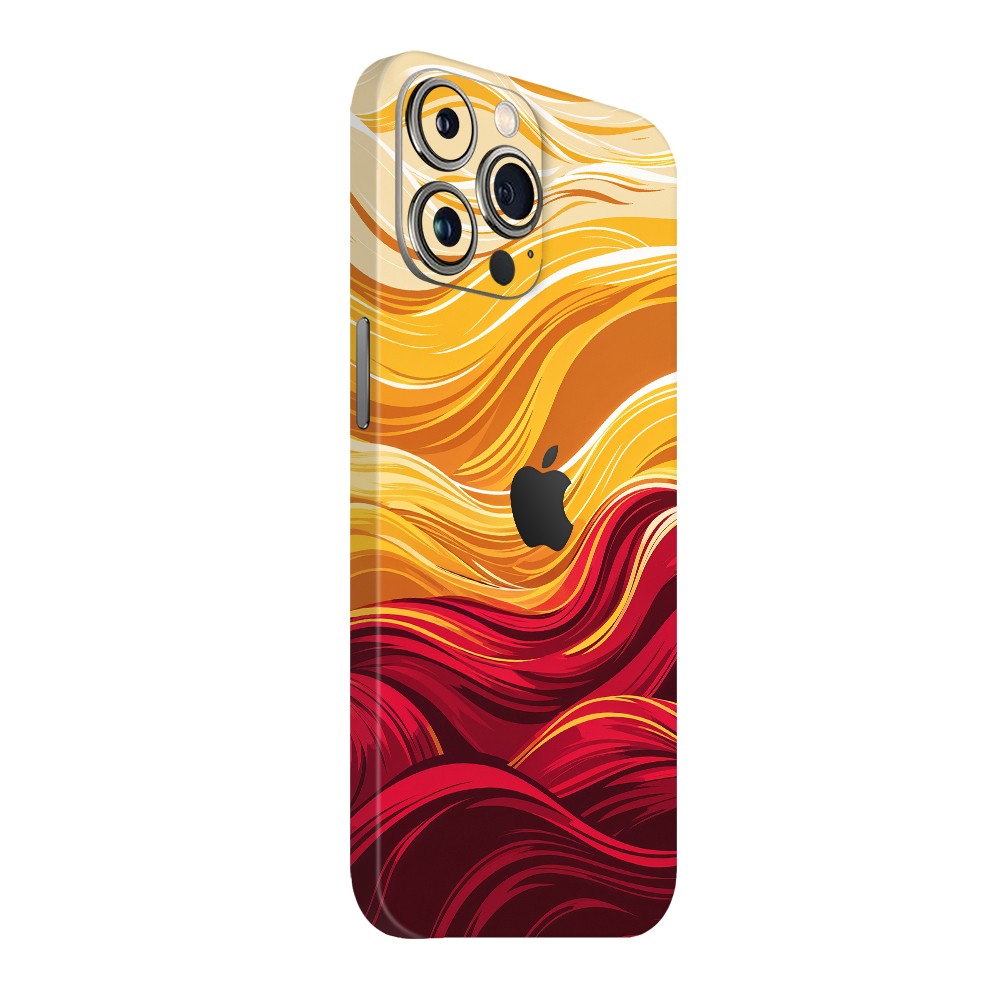 iPhone 15 Pro Max Kaplama Sarı Kırmızı Dalga