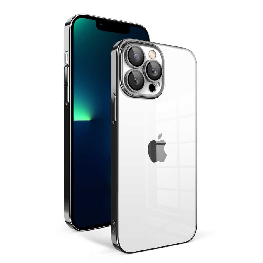 iPhone 13 Pro Max Kılıf Kamera Korumalı Renkli Çerçeveli Garaj