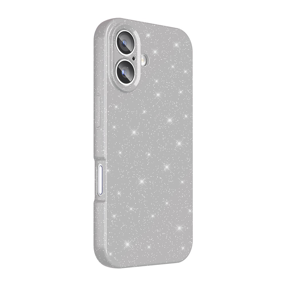 iPhone 16 Kılıf Kamera Korumalı Simli Lüks Koton