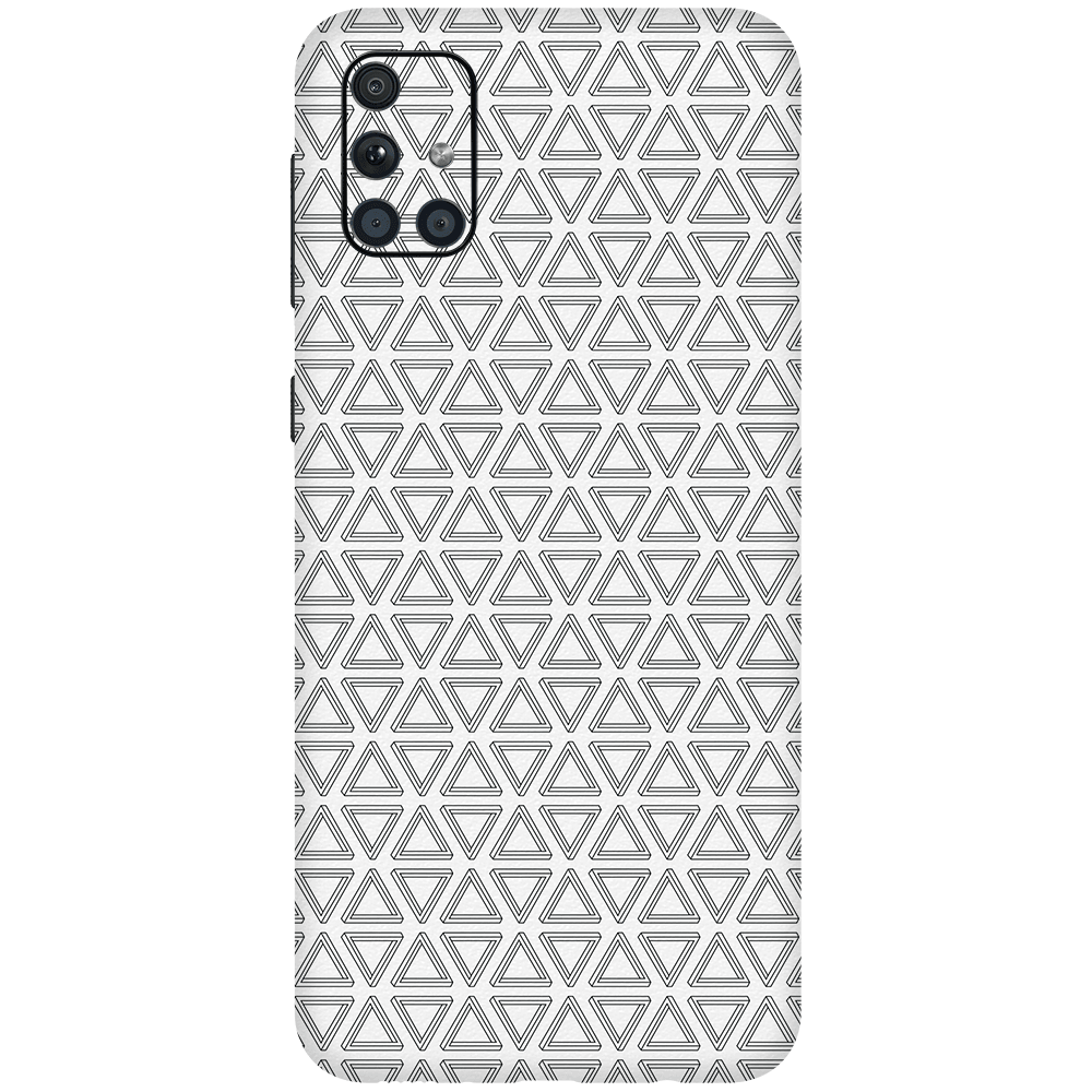 Samsung M51 Kaplama Beyaz Üçgenler